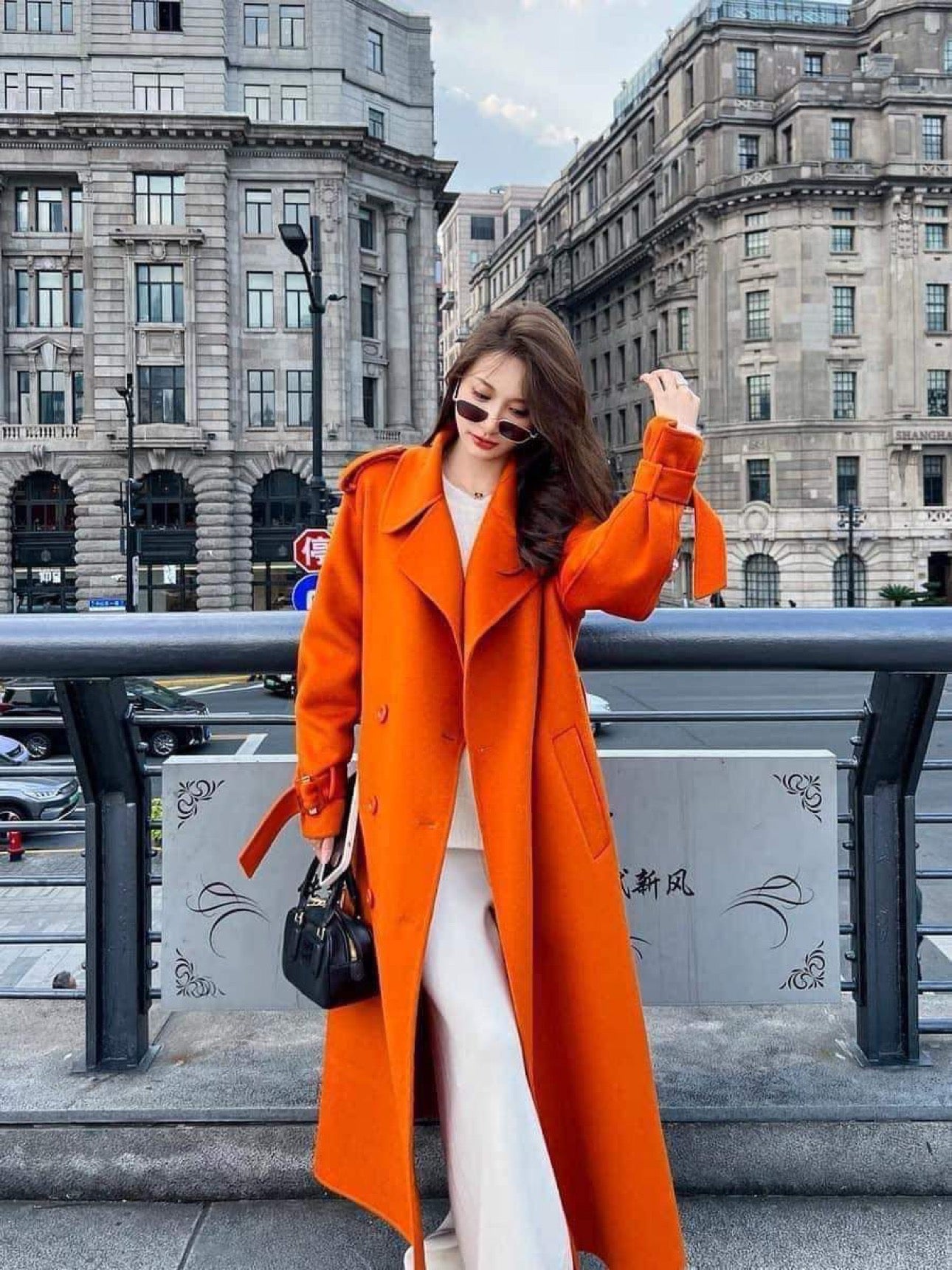 Double-sided Cashmere Coat 2023 Autumn Winter Women's Long Loose