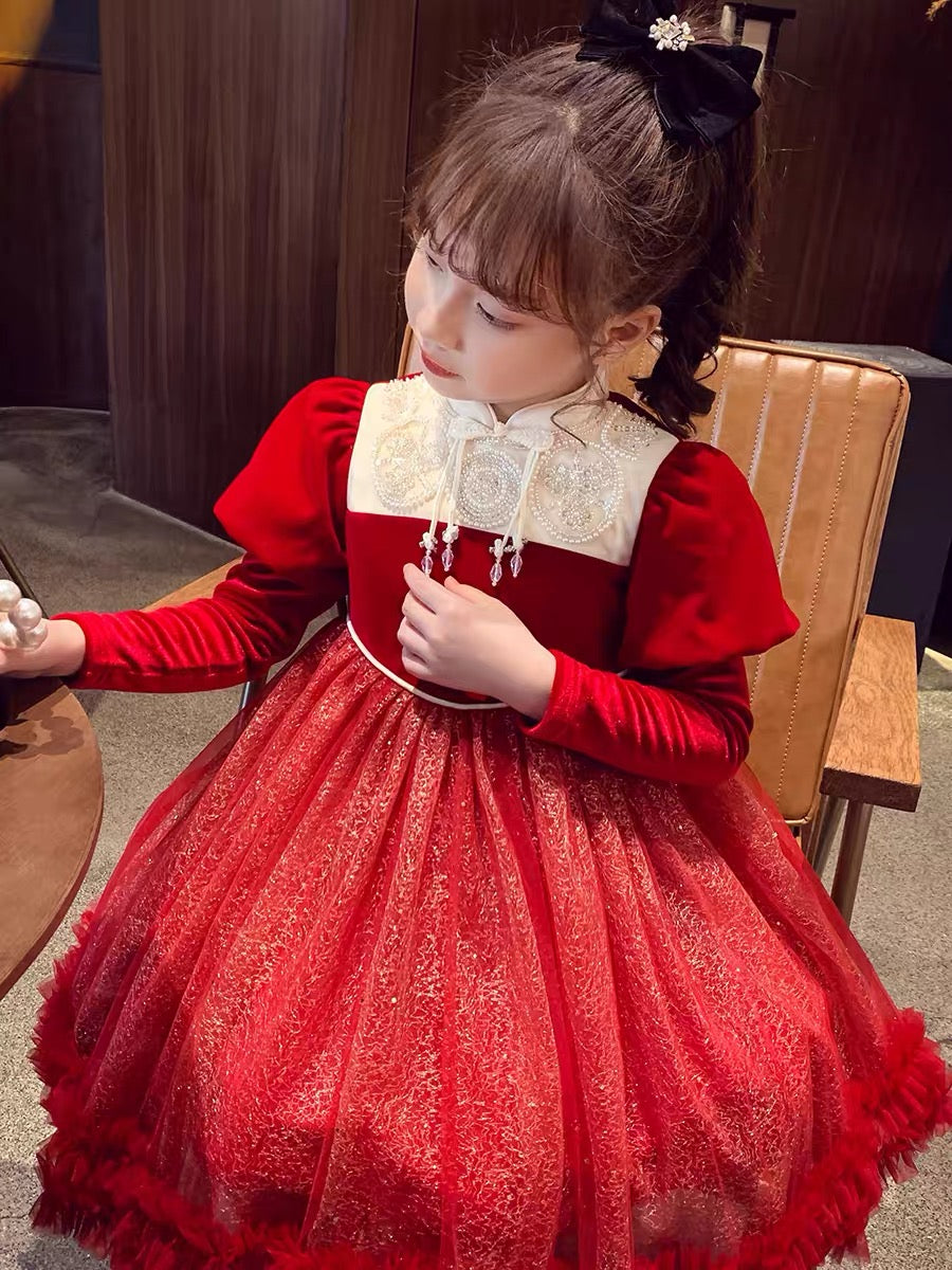 Girls Princess Dress Winter Clothes 2023 New Girls Chinese Style