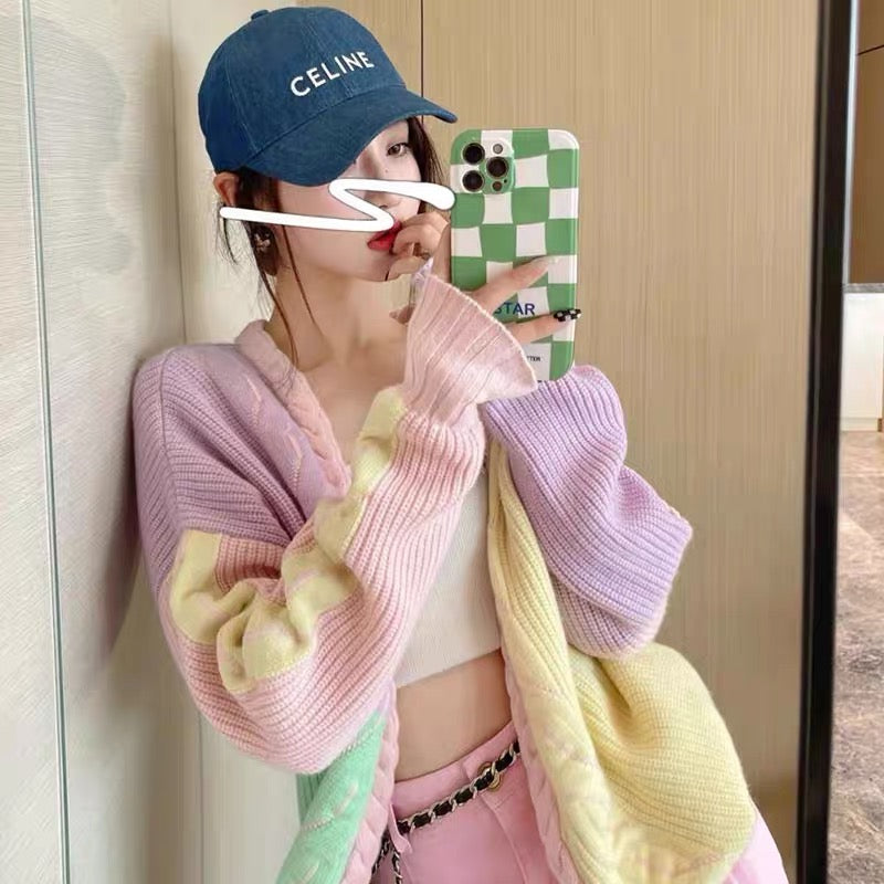 2023 New Thickened Long Sweater Cardigan Female Lazy Wind Loose
