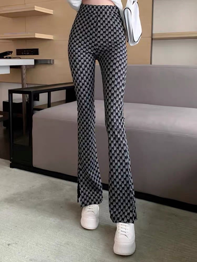 Printed casual pants for women 2023 spring new Korean style