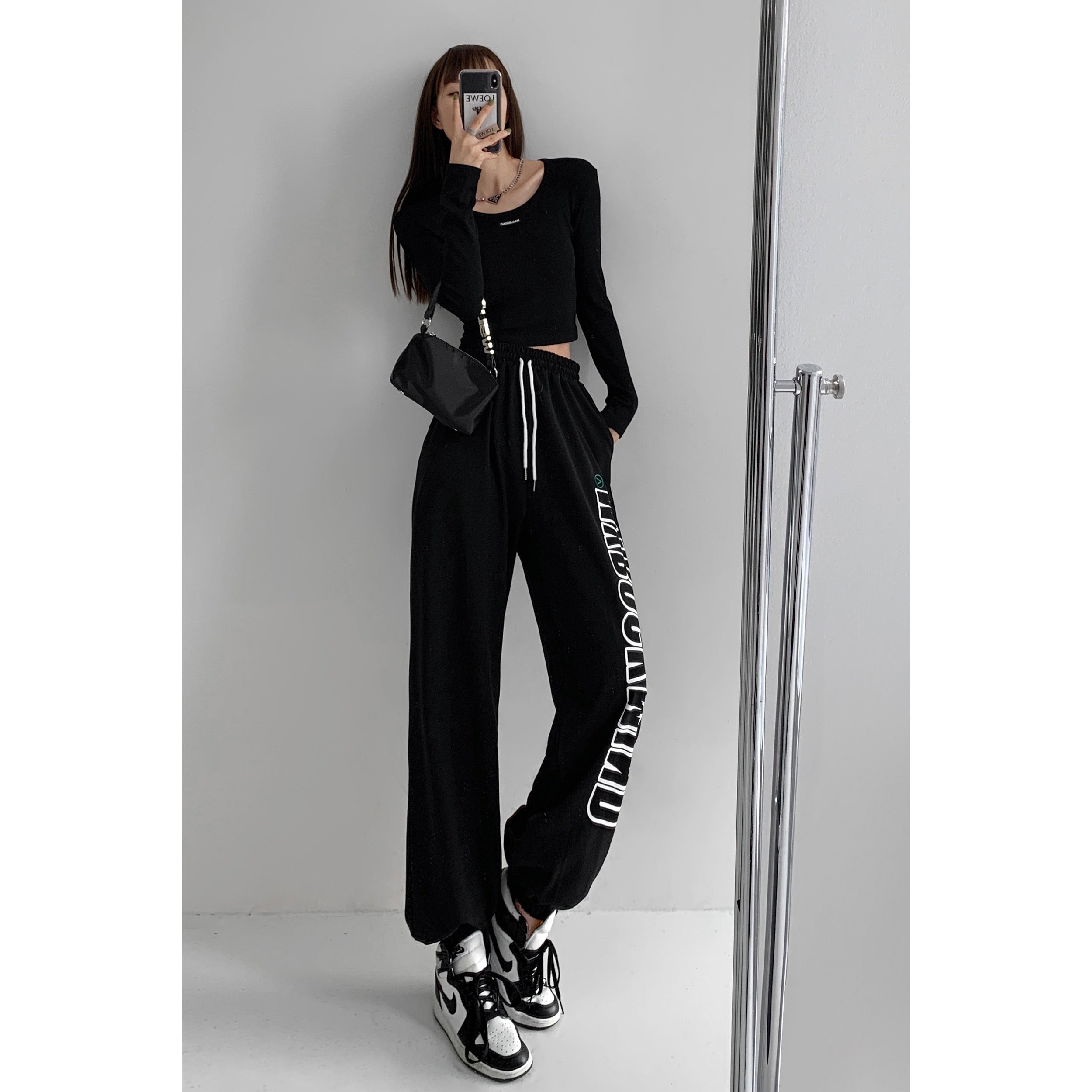 Fashion Spring Autumn Fashion Letter Harem Pants Men Hip Hop