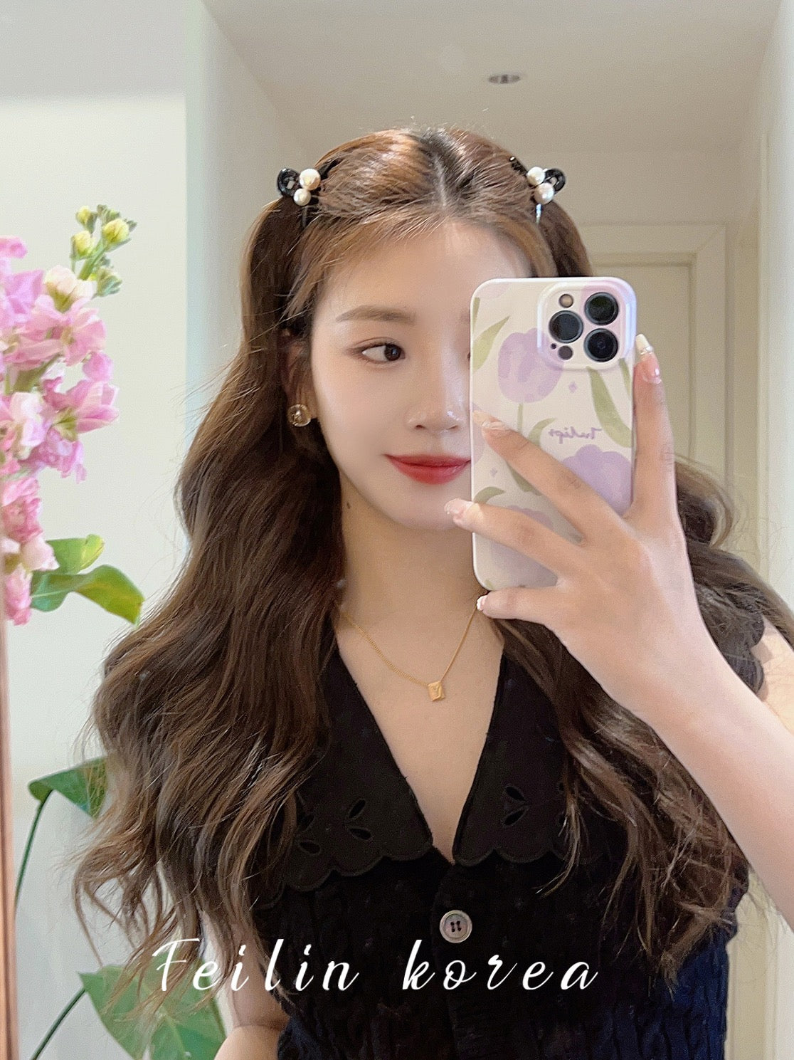 Mini exquisite cute princess hair clip forehead bangs side cherry