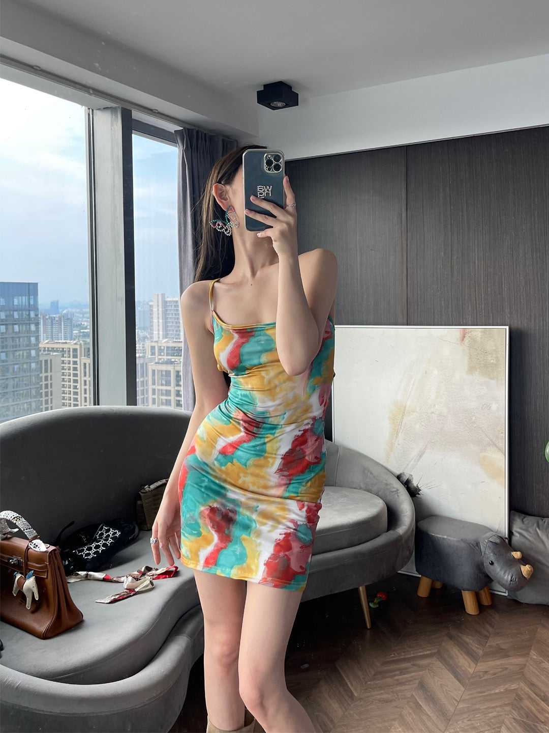 Cheap Women's Summer Backless Irregular Sling Dress Slim Mini Dress