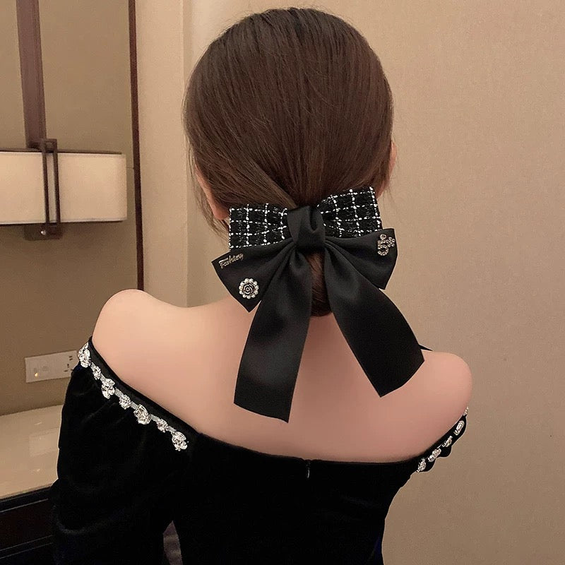 Bow Hair Clip Long Streamer Spring Clip Elegant And Sweet Hair Accessories  For Women