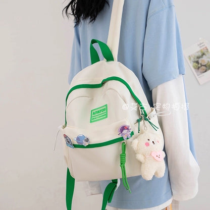 All-match lightweight ins color-blocking small shoulder bag Mori small fresh washable backpack water-repellent college student campus girl