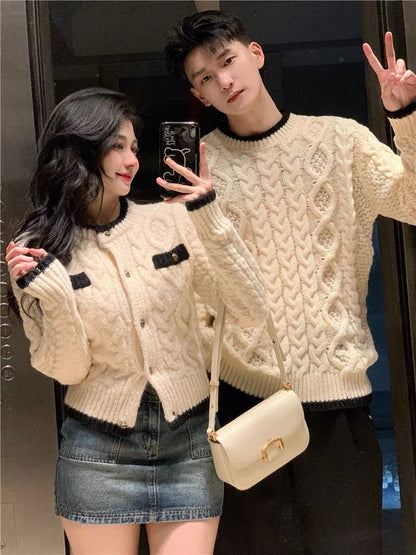 Couple wear autumn and winter 2023 new ins super hot sweater for men and women Korean version loose French sweater jacket trendy brand