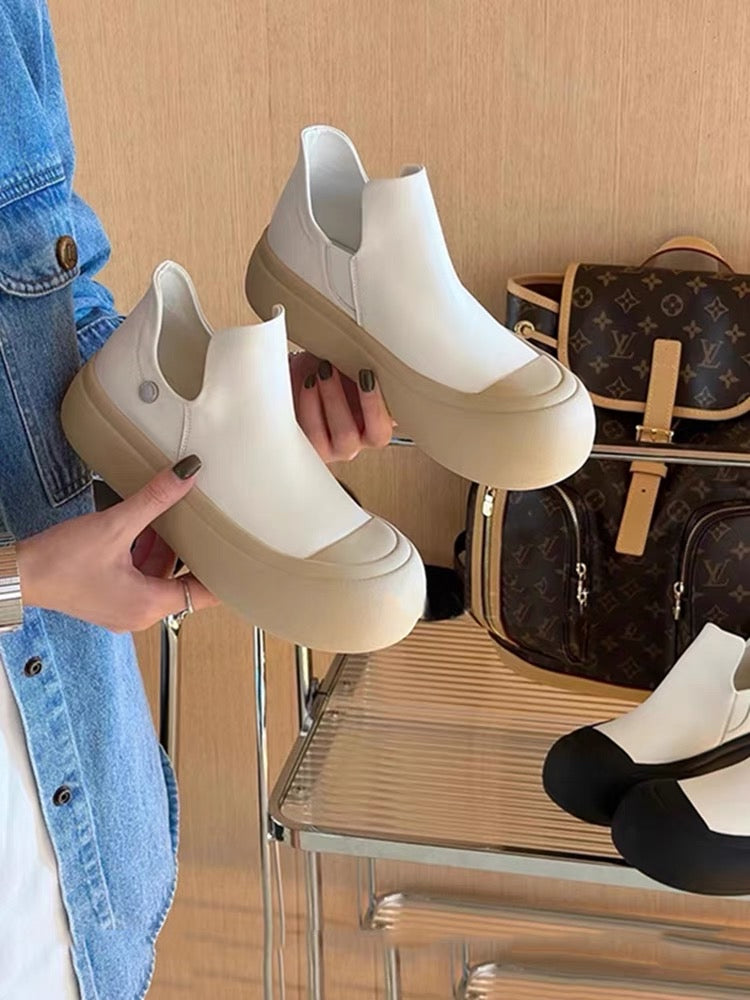 Niche ugly cute shoes new 2023 hot style women's summer super hot thick bottom small white shoes slip on casual sports shoes