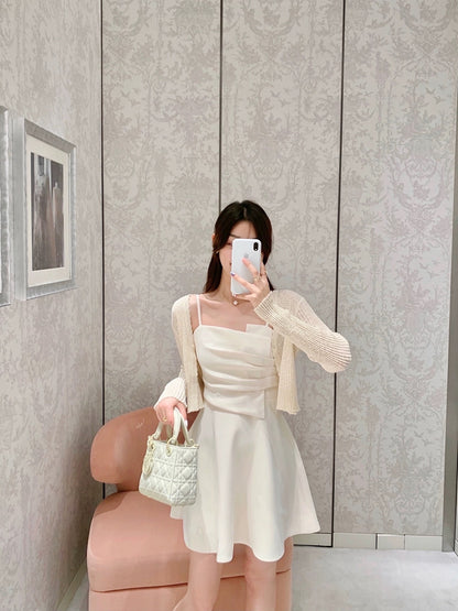 cchen Chen Chen_ high-end white sling dress female minority design sense irregular tube top short skirt