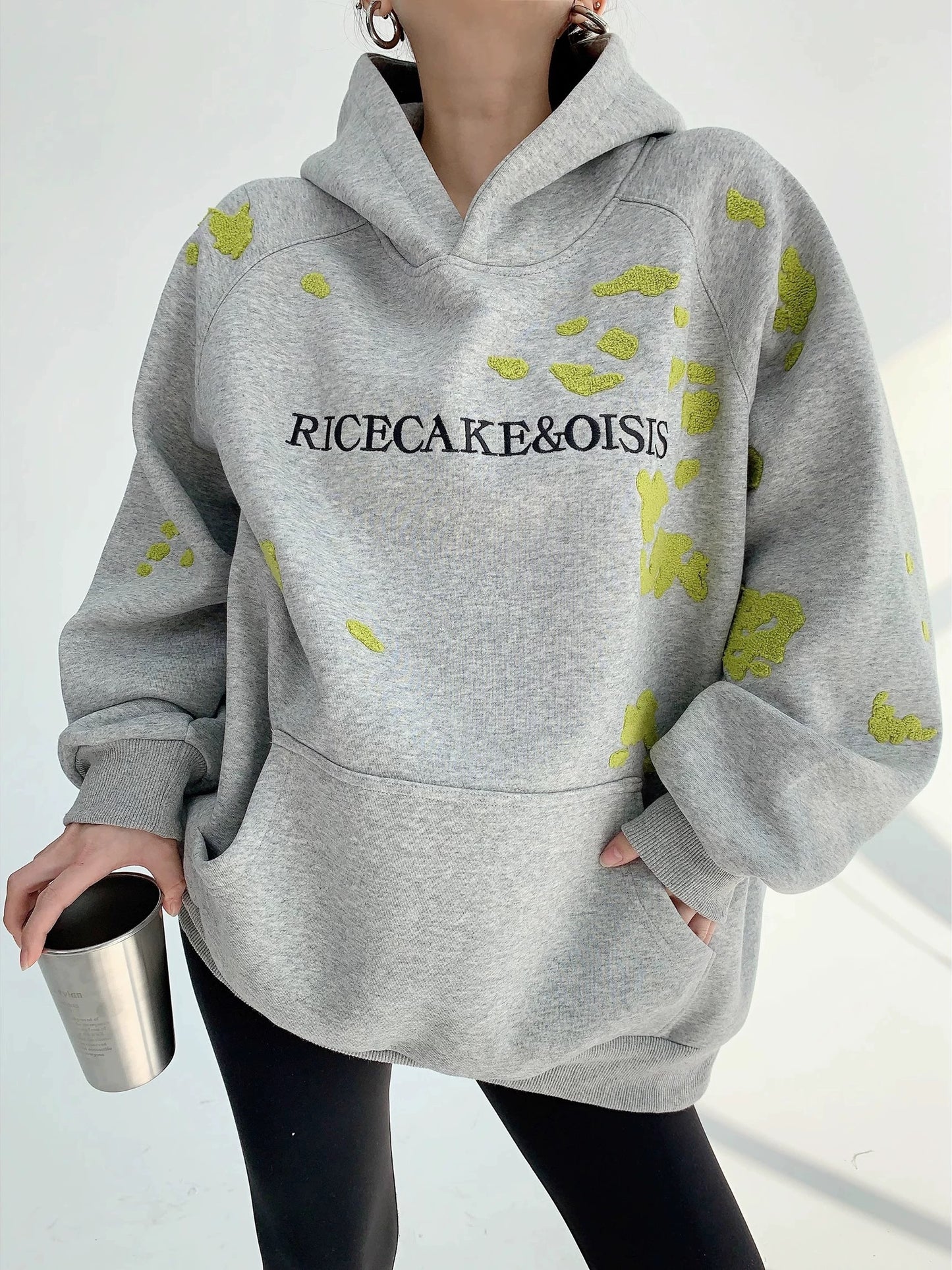 Feichai Spring and Autumn niche high-end thickened couple hoodie oversize loose towel embroidery hooded sweatshirt female trend