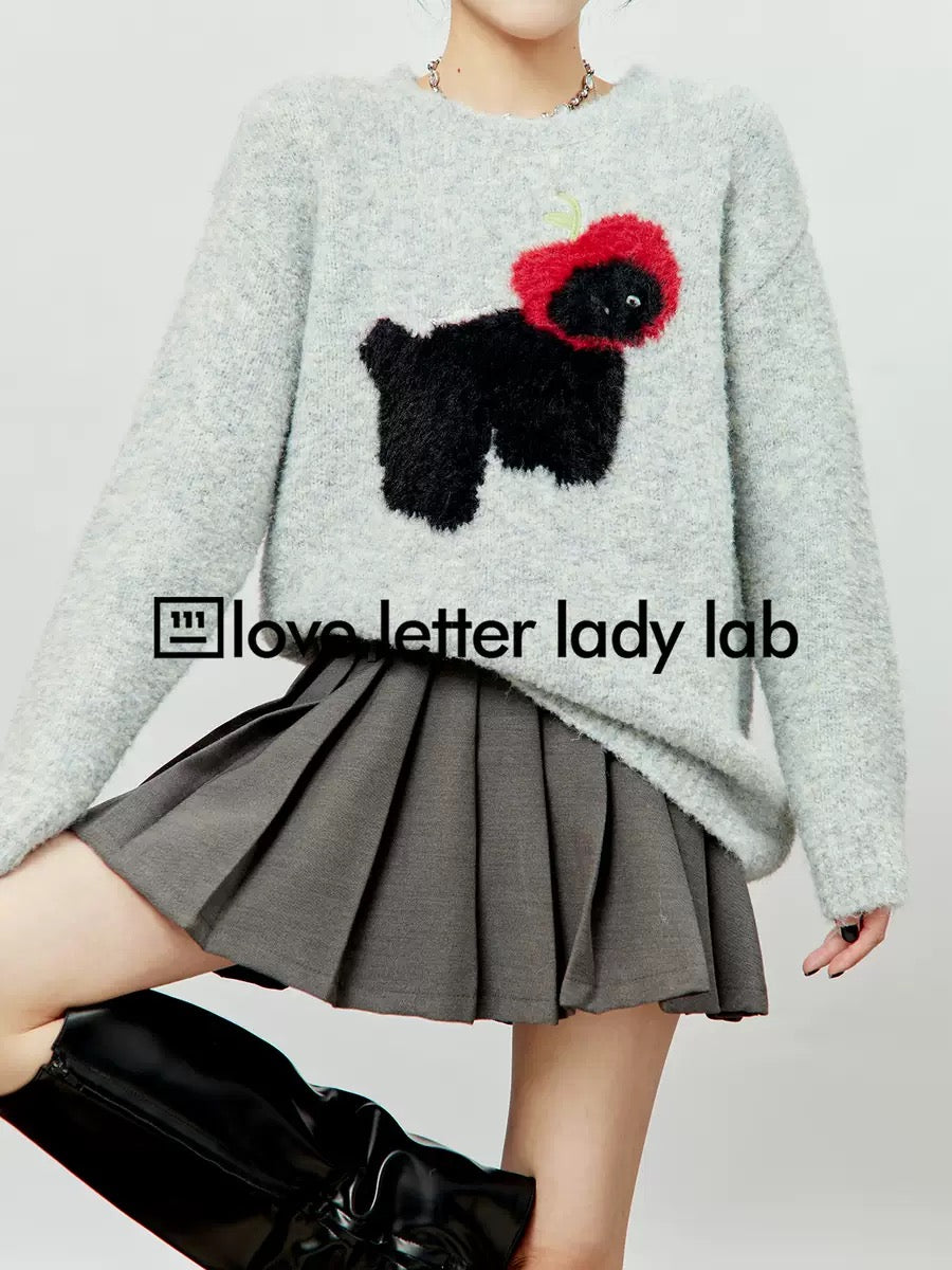 Zhou Liwu 2023 new red apple puppy sweater tops high-end and super good-looking sweaters for women in autumn and winter