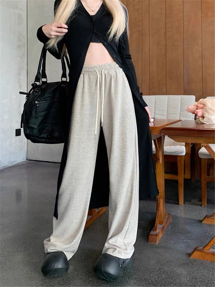 kumikumi gray casual pants for women in autumn and winter plus