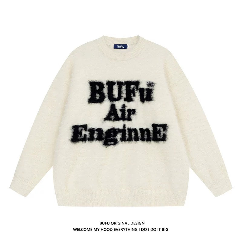 Billionaire Boys BUFU National Tide American Letter Sweater Men and Women Autumn and Winter Thickened High Street Couple Knitted Sweater Tops