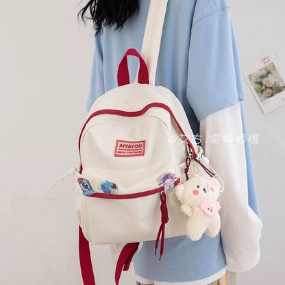 All-match lightweight ins color-blocking small shoulder bag Mori small fresh washable backpack water-repellent college student campus girl