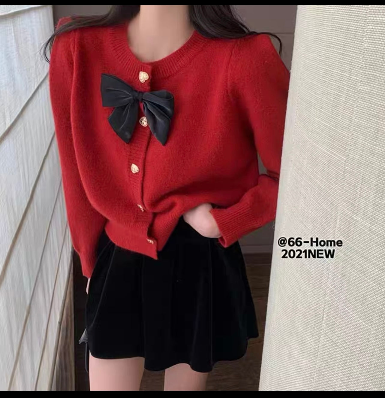 Japanese sweet bow knitted cardigan for women 2023 new spring and autumn style, age-reducing, small fragrance style sweater jacket