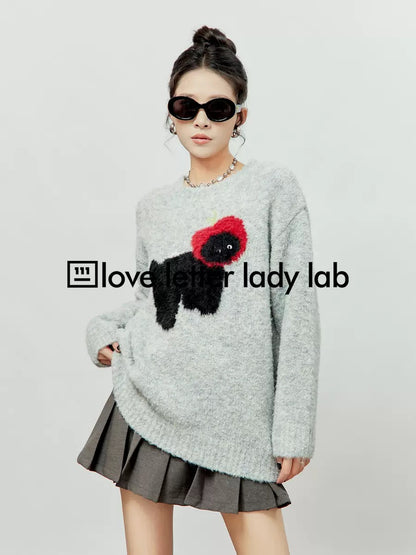 Zhou Liwu 2023 new red apple puppy sweater tops high-end and super good-looking sweaters for women in autumn and winter