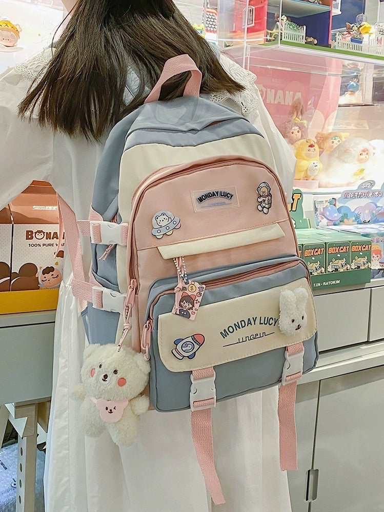 School bag female ins style cute Korean version of high school students junior high school students elementary school students three to five or six grade backpack backpack