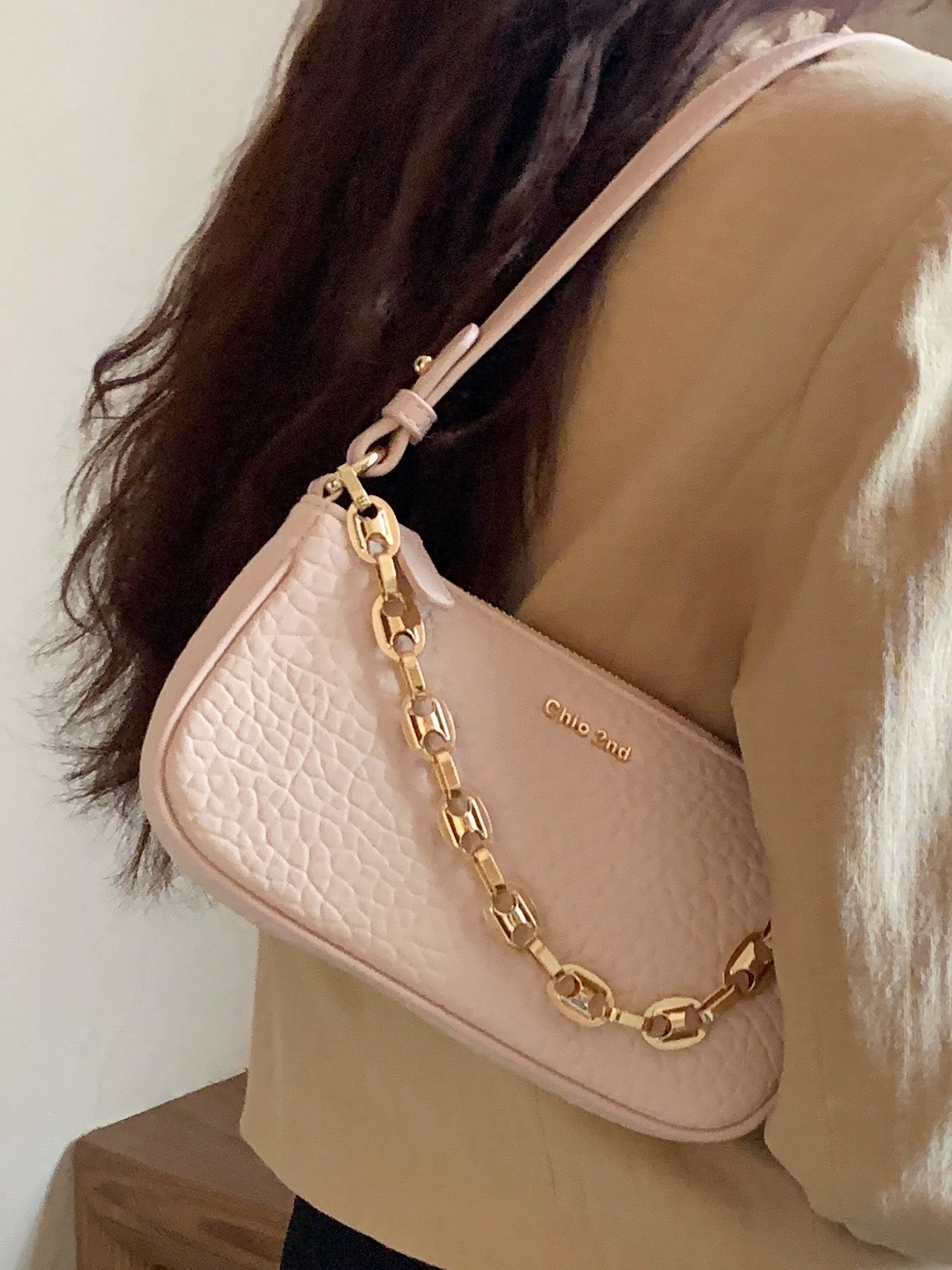 Nanfeng Chio2nd Zhizhi Peach Underarm Bag 2023 New Pink Exquisite Small Bag Women's Single Shoulder Messenger Bag