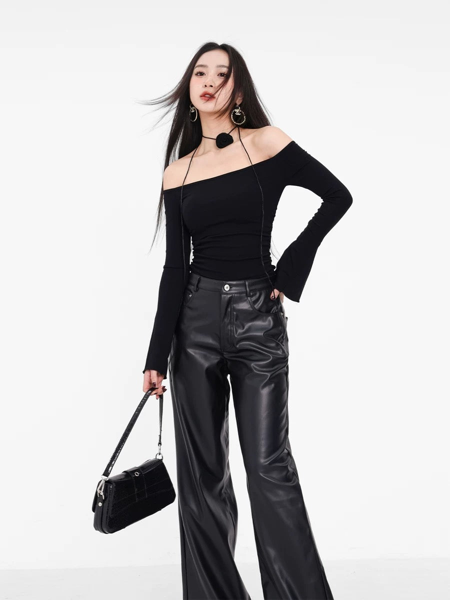 American leather pants for women in spring, autumn and winter