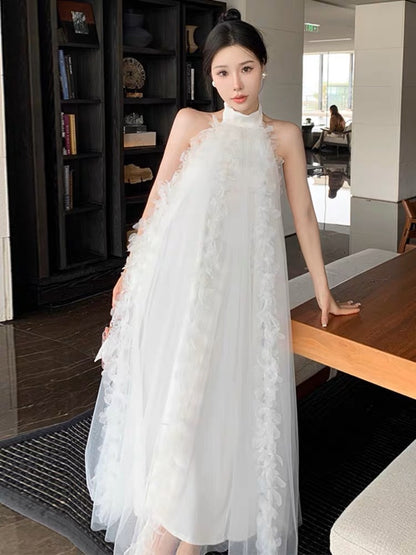 Morning gown wedding wedding engagement dress light wedding dress white loose light luxury high-level fugitive princess dress slim spring