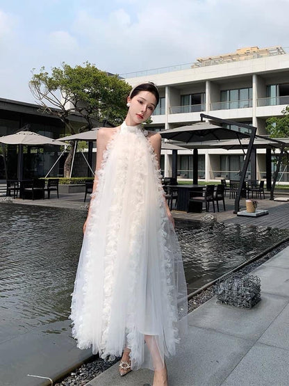 Morning gown wedding wedding engagement dress light wedding dress white loose light luxury high-level fugitive princess dress slim spring