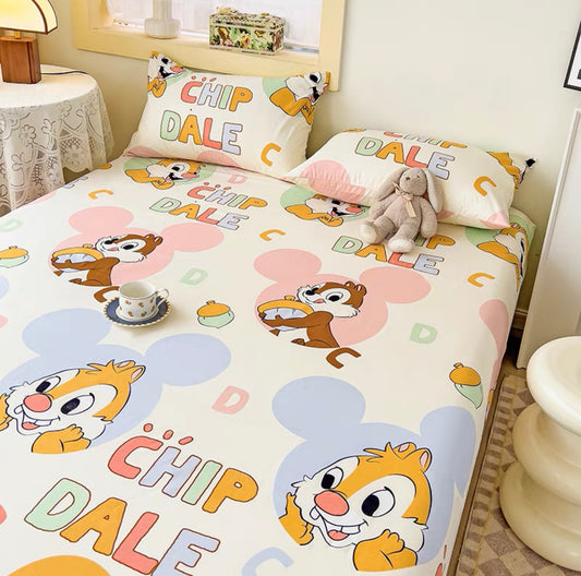 Class A Disney children's fitted sheet one-piece bed cover three-piece set cartoon mattress cover bed cover mattress protector