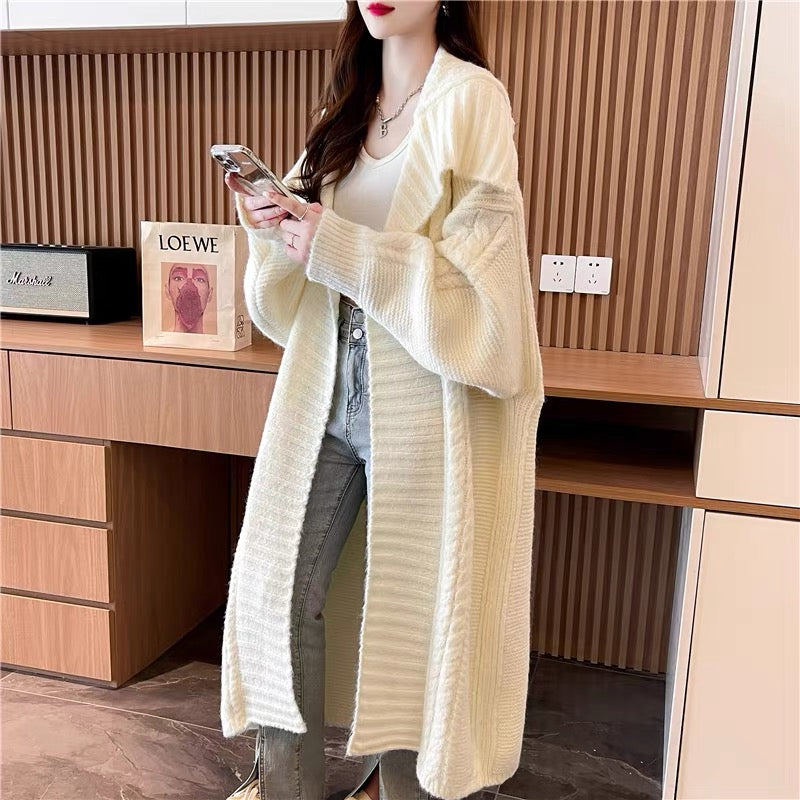 Fashionable design lapel sweater cardigan for women 2023 new autumn loose lazy style Korean style knitted jacket (S0615)