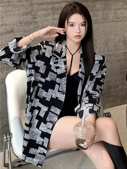 2023 new thin section spring and autumn high-end unique chic shirt suit jacket women's design sense niche waist top