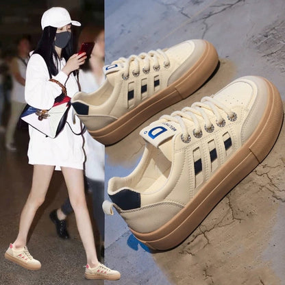 Explosive small white shoes women's summer 2023 new autumn style thick-soled sneakers foreign style all-match flat bottom student casual women's shoes