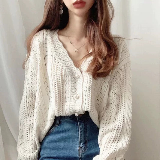 Large size women's early autumn loose 2023 early autumn tops early autumn slimming early autumn temperament slimming V-neck knitted sweater