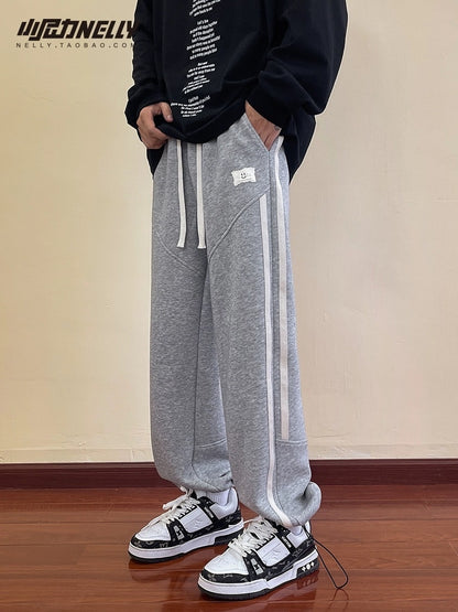 Hip-hop boy pants men's summer style student trend American high street loose straight wide-leg casual sports pants