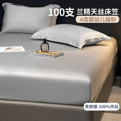 Tencel bed sheet single piece summer ice silk bed cover three-piece set mattress protector bed sheet set full package 2023 new