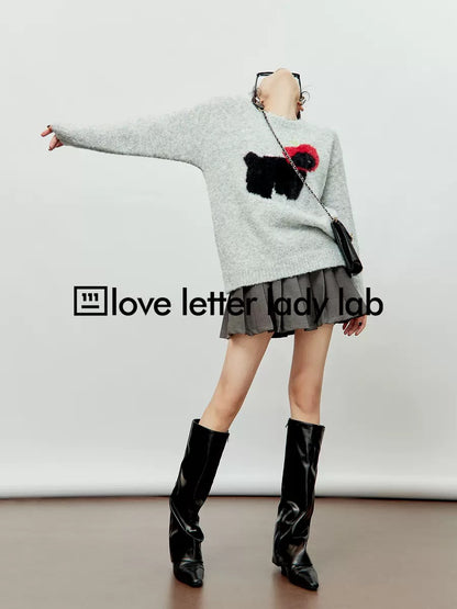 Zhou Liwu 2023 new red apple puppy sweater tops high-end and super good-looking sweaters for women in autumn and winter