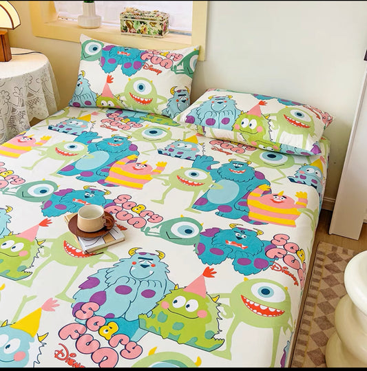 Class A Disney children's fitted sheet one-piece bed cover three-piece set cartoon mattress cover bed cover mattress protector