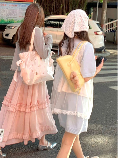 THETURE original small dessert suspender skirt polka dot dress long early spring new style seaside vacation slim women