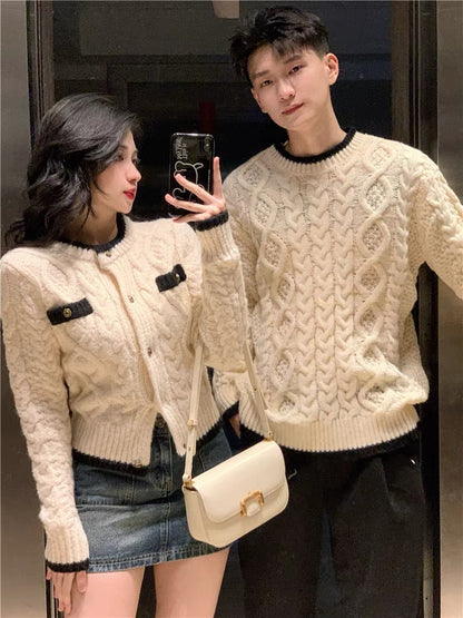 Couple wear autumn and winter 2023 new ins super hot sweater for men and women Korean version loose French sweater jacket trendy brand