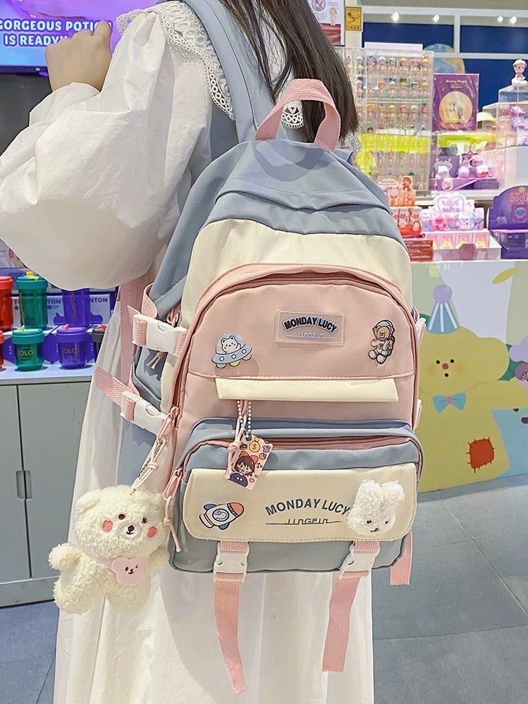 School bag female ins style cute Korean version of high school students junior high school students elementary school students three to five or six grade backpack backpack