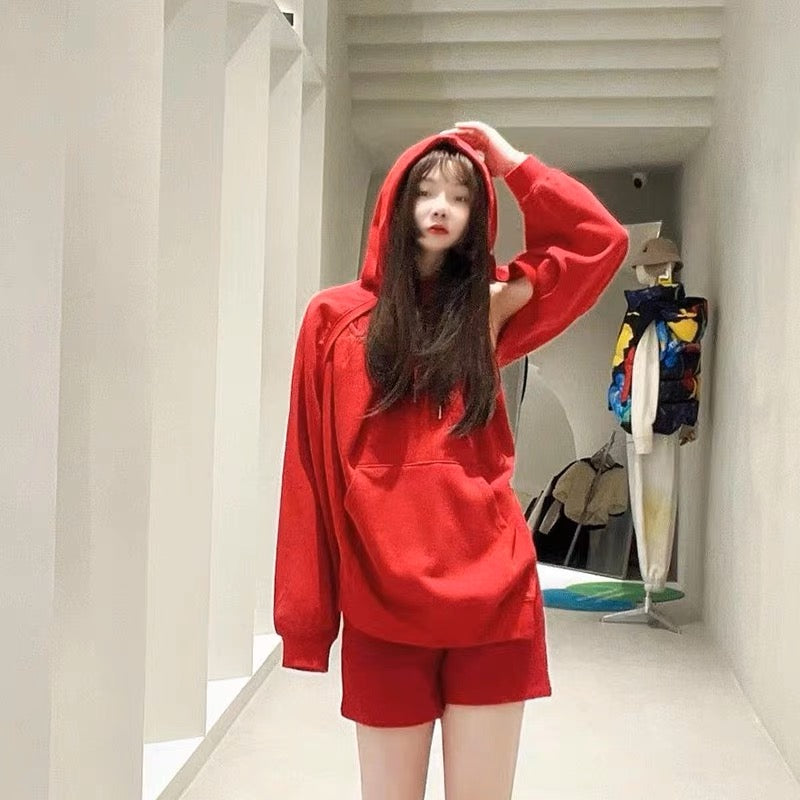 Sportswear suit for women spring and autumn 2023 new loose casual fashion  running college style sweatshirt two-piece set with foreign style