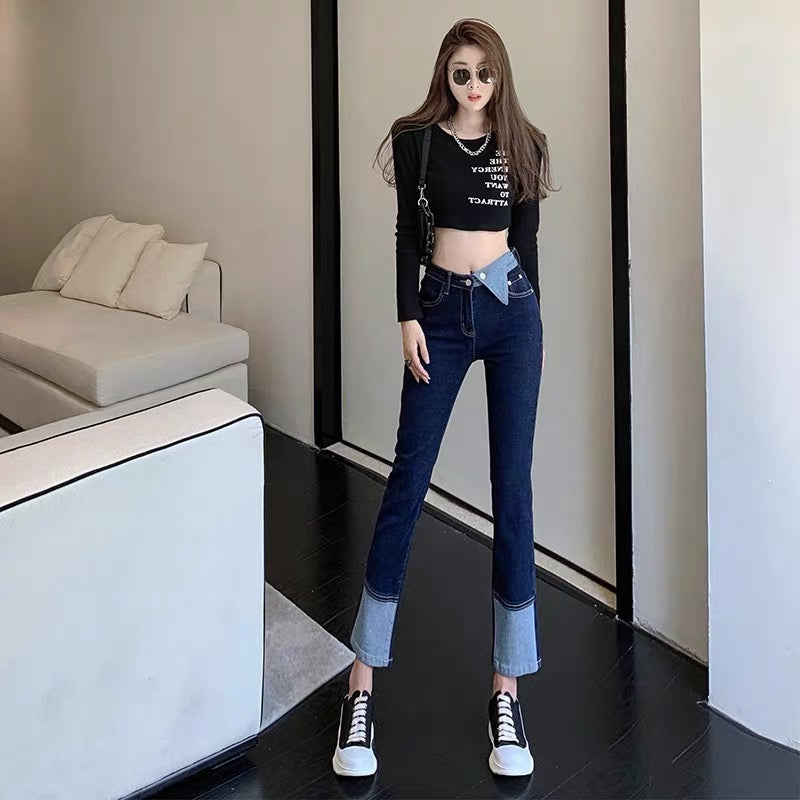 Jeans for Women 2023 Spring New Korean Style Sweet Heavy Luxury