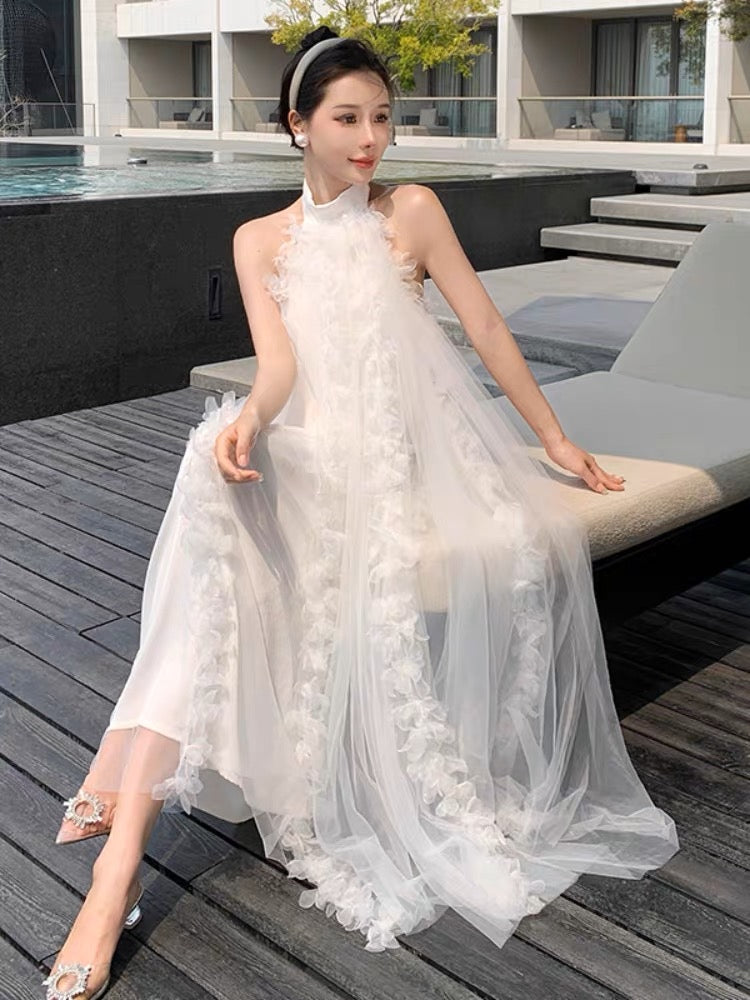 Morning gown wedding wedding engagement dress light wedding dress white loose light luxury high-level fugitive princess dress slim spring