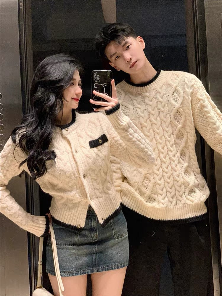 Couple wear autumn and winter 2023 new ins super hot sweater for men and women Korean version loose French sweater jacket trendy brand