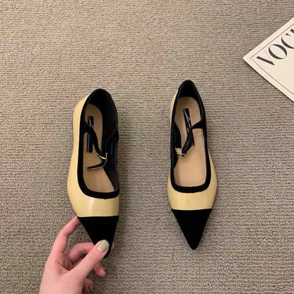 Small fragrant style pointed toe Mary Jane shoes women's shoes 2023 spring and autumn new niche design sense temperament celebrity single shoes