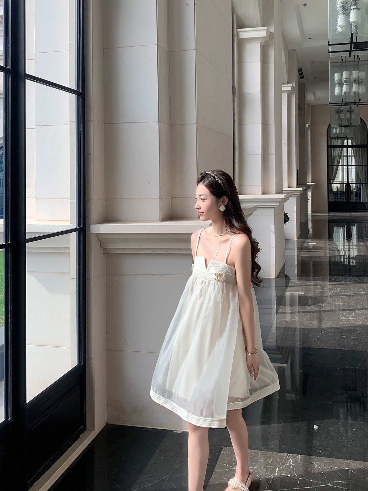 cchen Chen Chen captures the sweetheart atmosphere and temperament splicing small fragrant sling dress summer female new skirt