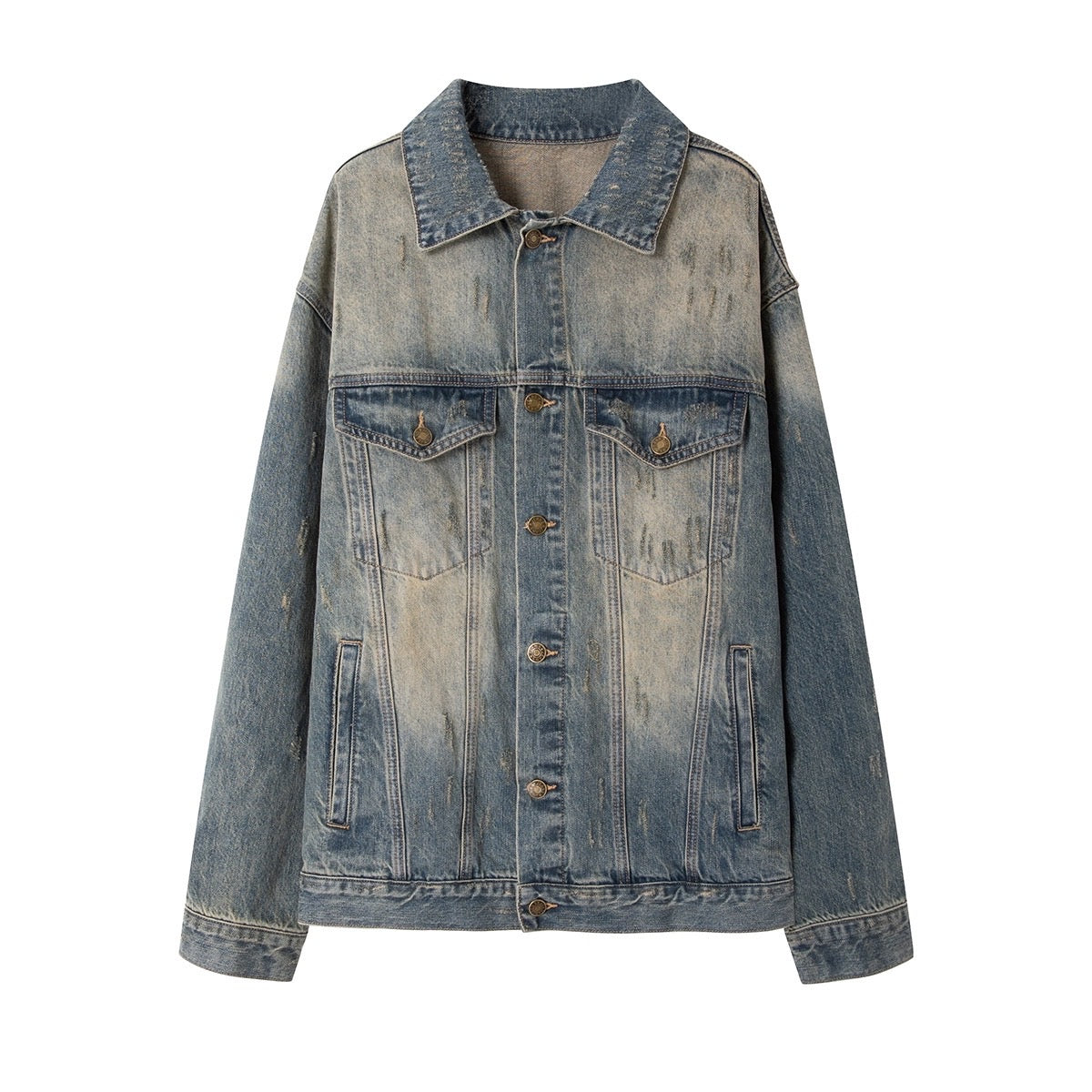 Good Morning Fanfan Boyfriend Style Old and Frayed Denim Jacket Women's Autumn Thin Section Loose Slim Korean Lazy Wind Top