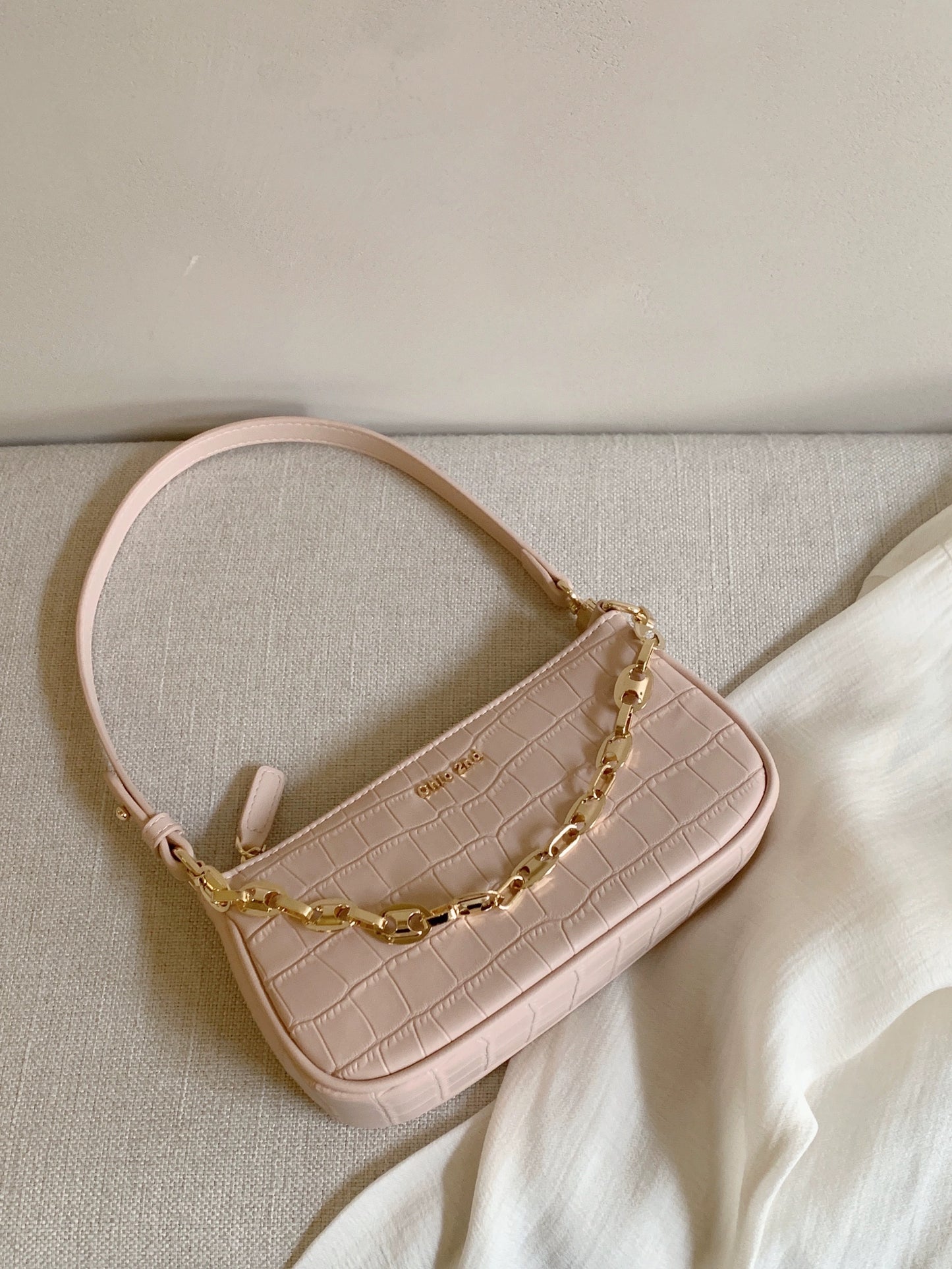 Nanfeng Chio2nd Zhizhi Peach Underarm Bag 2023 New Pink Exquisite Small Bag Women's Single Shoulder Messenger Bag