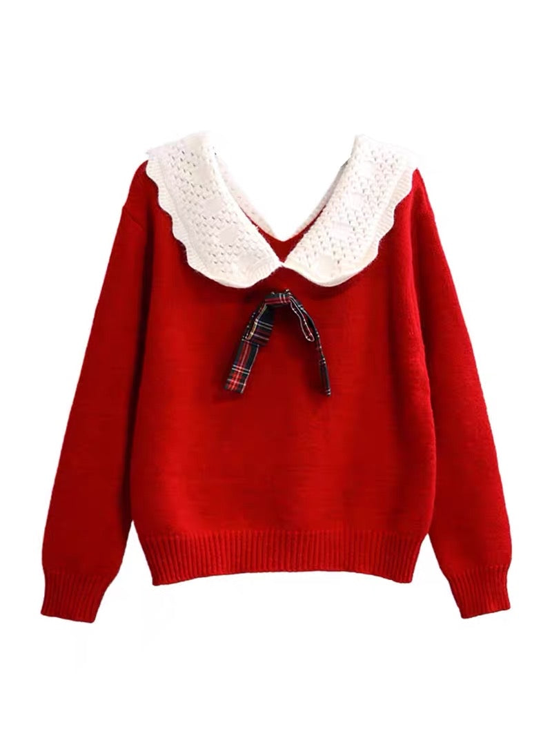 Internet celebrity fresh and sweet pullover sweater for women 2023 autumn and winter new Korean version lazy style pullover sweater