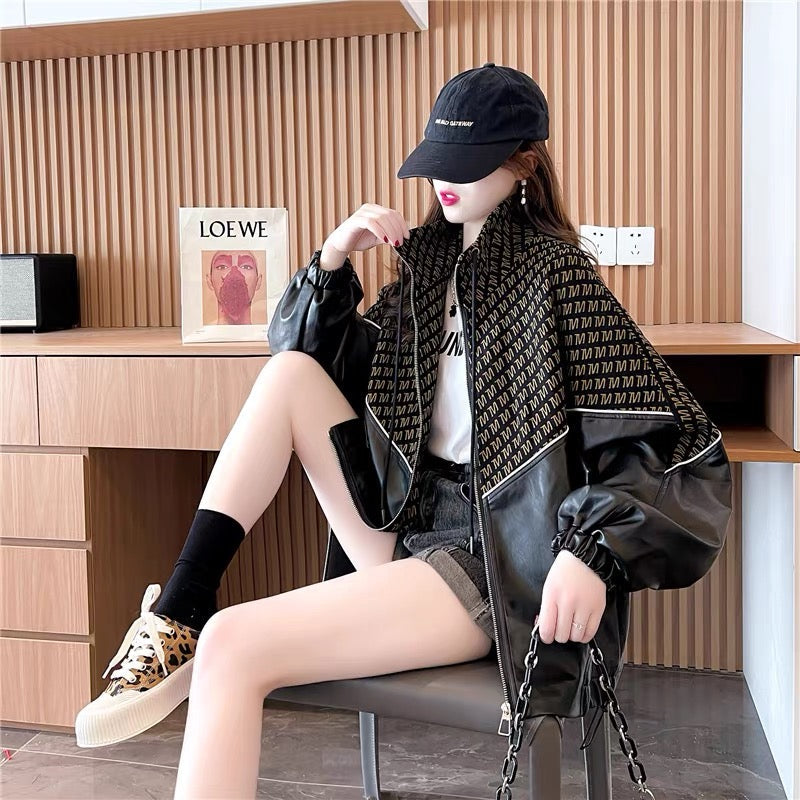 Leather jacket korean outlet fashion