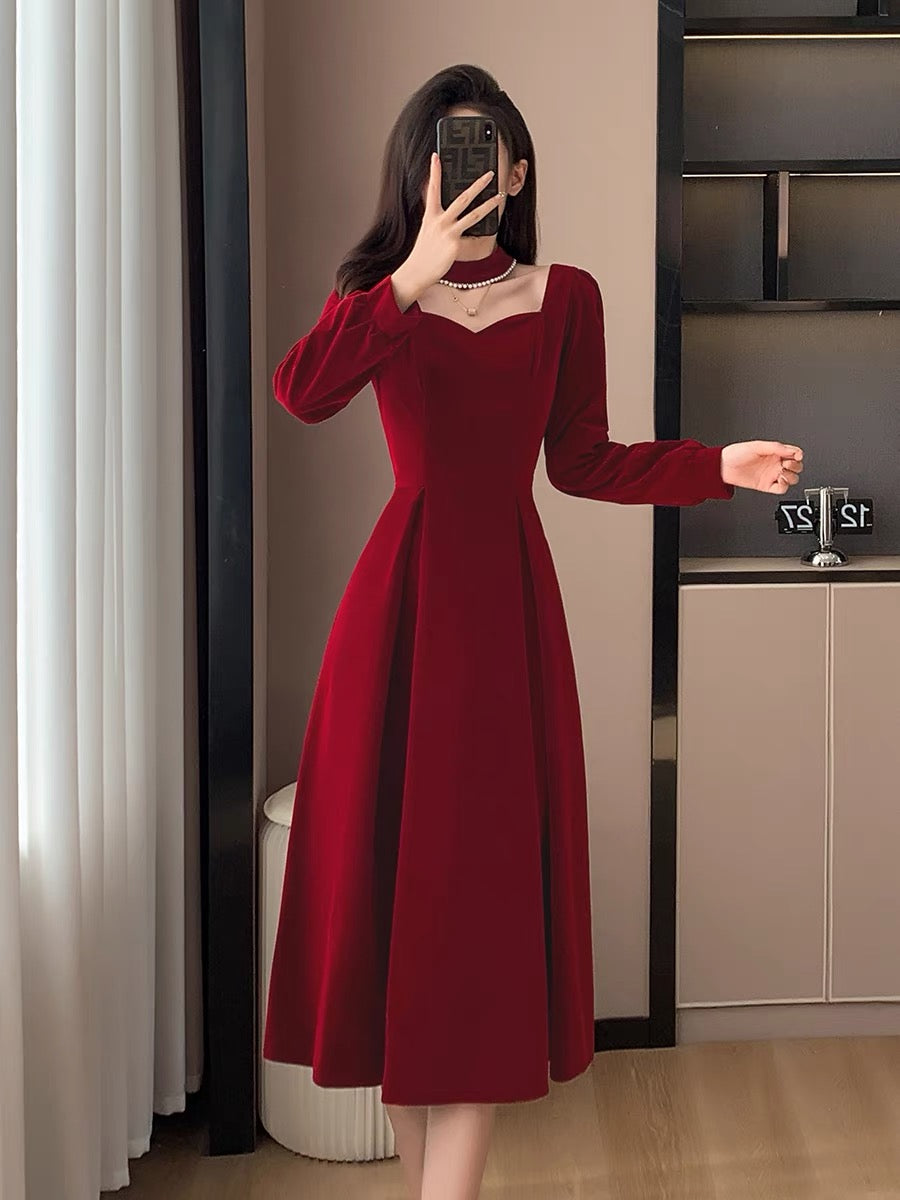 elegant simple red dress