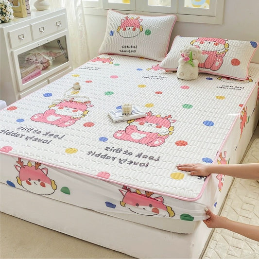 Ice silk latex cool mat three-piece set summer dormitory single summer cool mat home air conditioning soft mat washable foldable