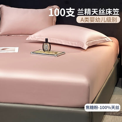 Tencel bed sheet single piece summer ice silk bed cover three-piece set mattress protector bed sheet set full package 2023 new