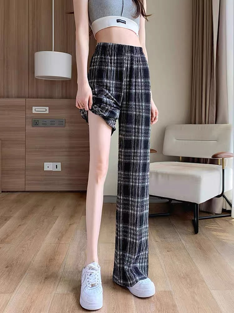 New casual Korean long pants high waist straight leg wide leg pant